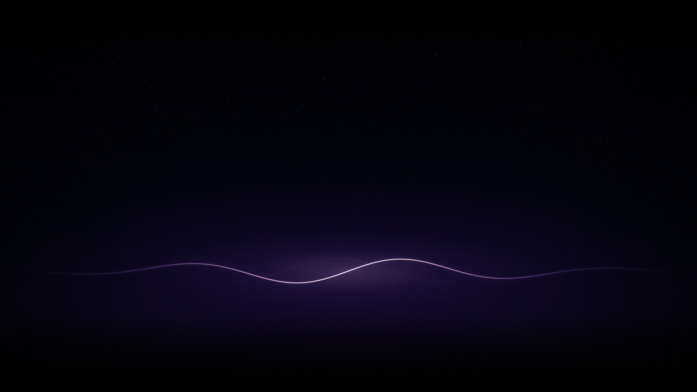 A single wave of light beneath a night sky