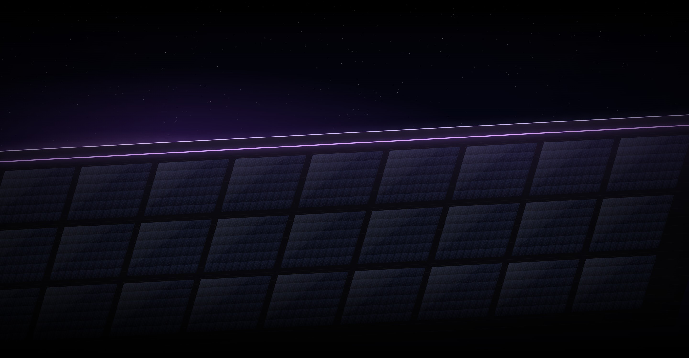 A roof of PhaseLux panels at dusk