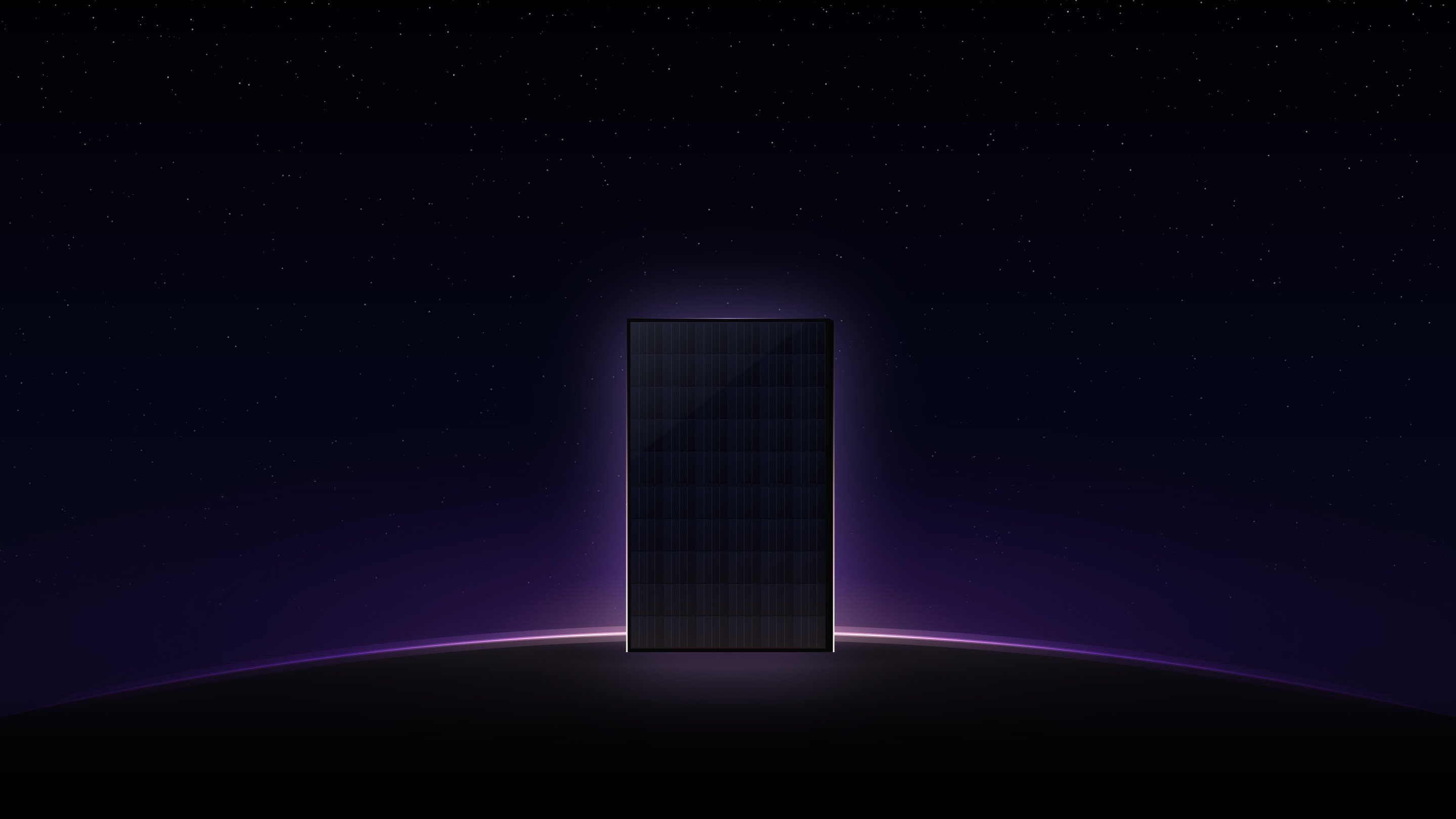 A PhaseLux panel standing on the horizon at sunrise